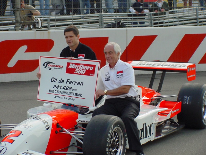 Gil de Ferrarn set the World Closed course qualifying record in 2000 at the Marlboro 500 CART race with a speed of 241.428 mph. A record that still stands today.  Photo by Mark Cipolloni/AutoRacing1.com