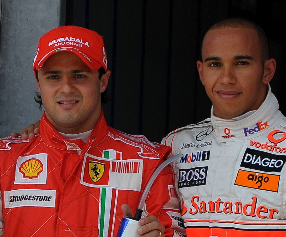 Felipe Massa and Lewis Hamilton in 2008