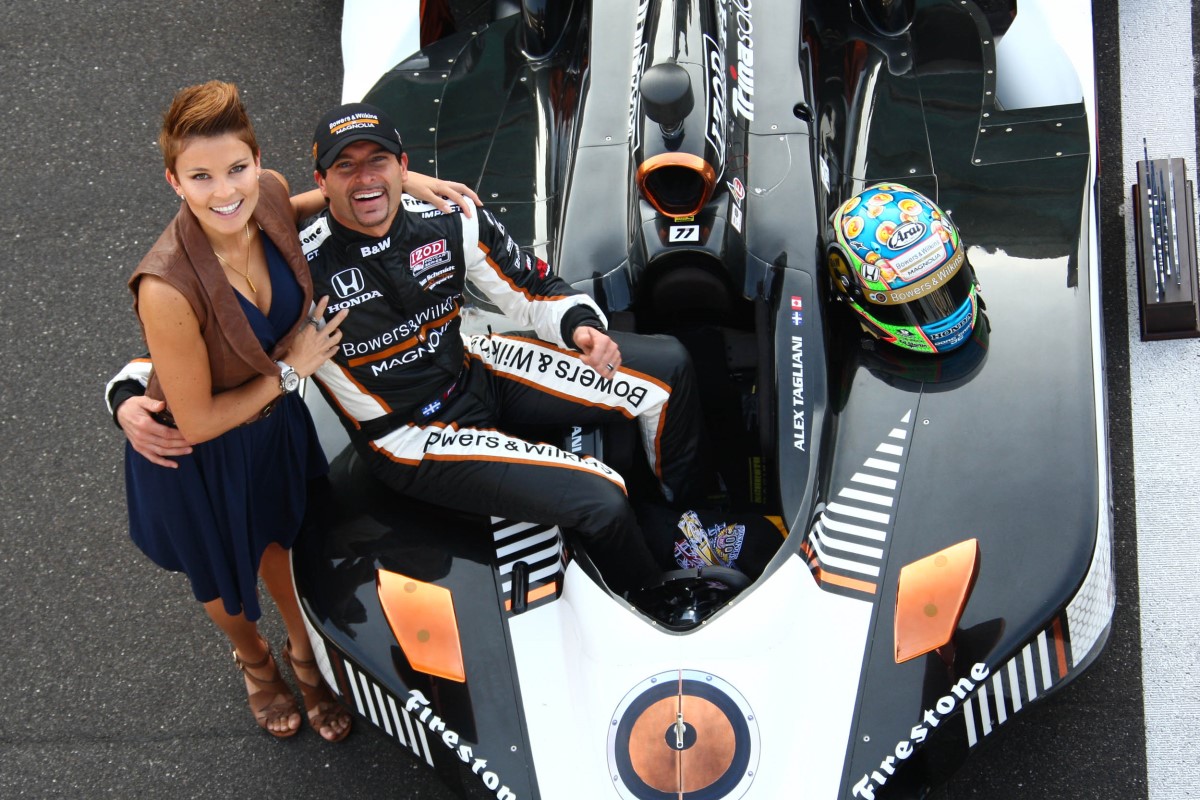 Alex and Bronte Tagliani celebrate pole position for the 2011 Indy 500 