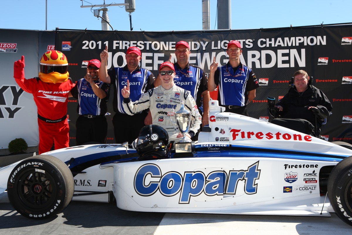 After coming back from Europe In 2011 Newgarden won 5 of 11 races in IndyLights and in one race lapped the entire field