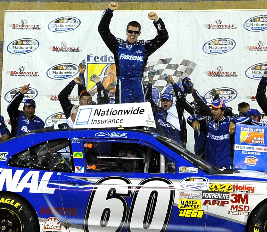 Carl Edwards winning at Nashville in 2011 in what is now the Xfinity Series