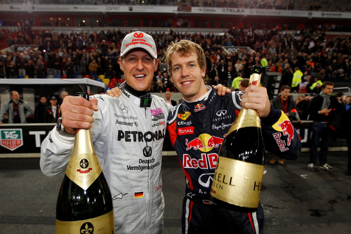 Michael Schumacher and Sebastian Vttel winning ROC in 2011