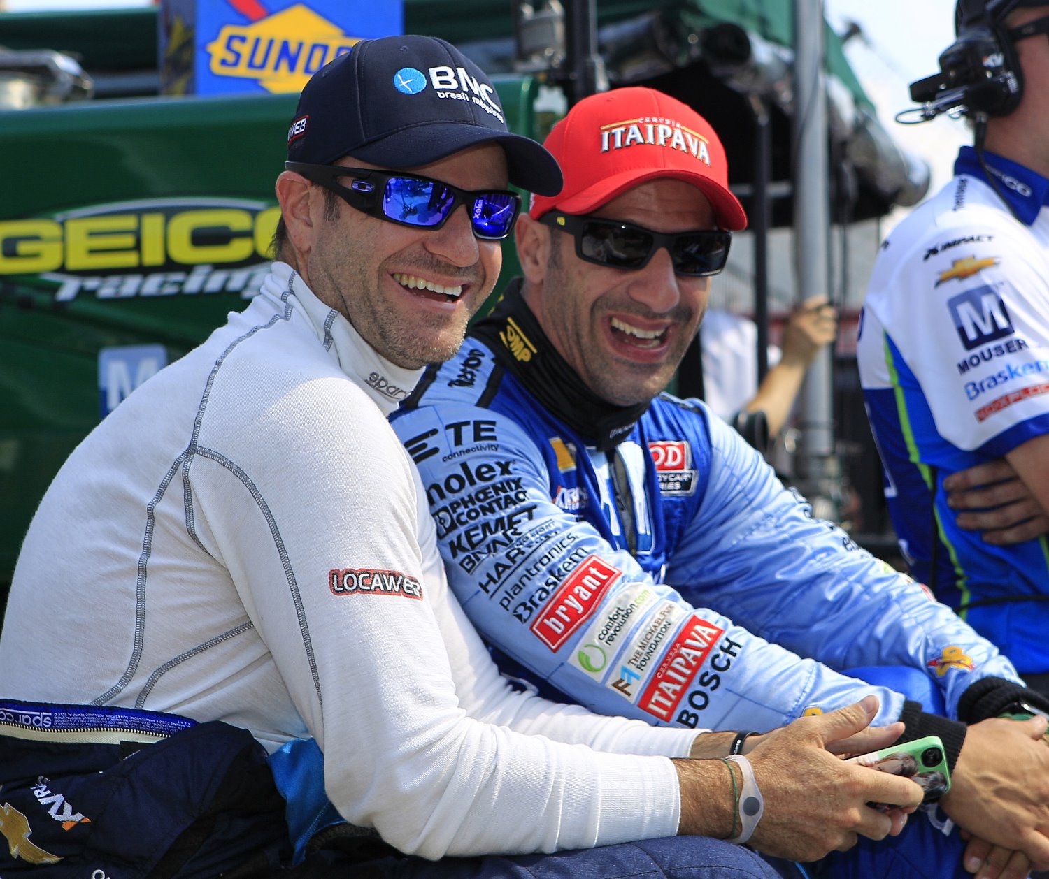 Barrichello and Kanaan at Indy in 2012