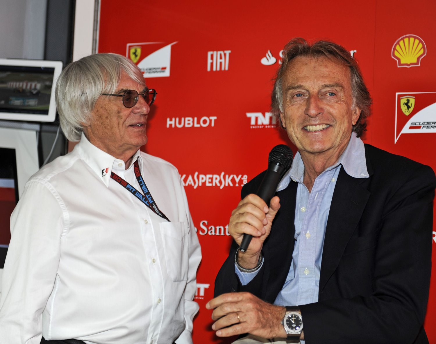 Bernie Ecclestone with Luca di Montezemolo back in 2013