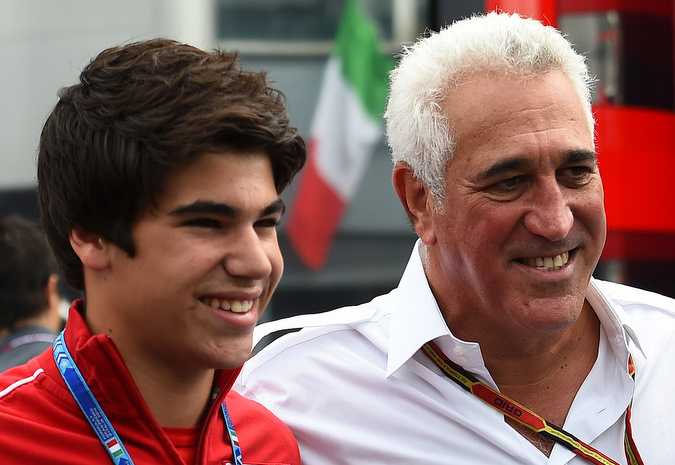 Lance Stroll (L) with his filthy rich father