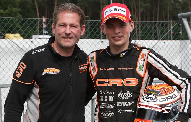 Jos Verstappen (L) and son Max