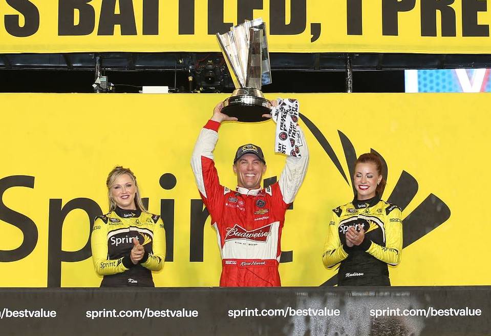 Kevin Harvick celebrates his 2014 Sprint Cup Series title 