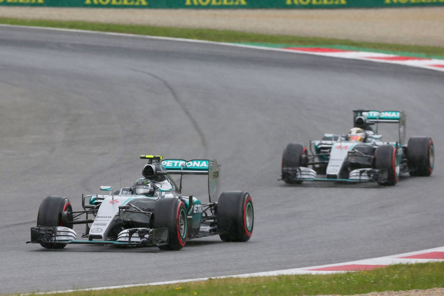 On track Hamilton and Rosberg were only passed three times this year - total