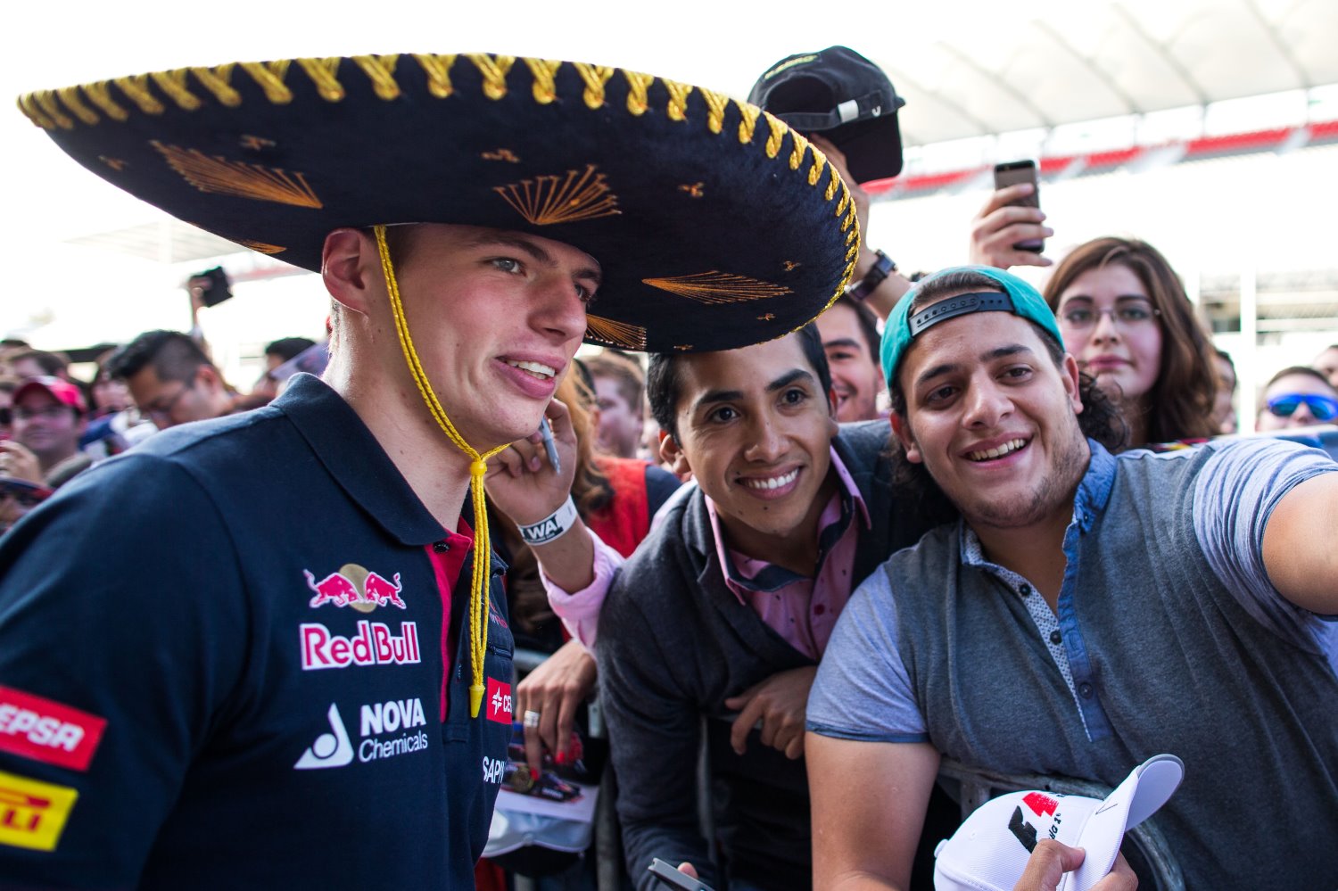 Verstappen with Mexican fans