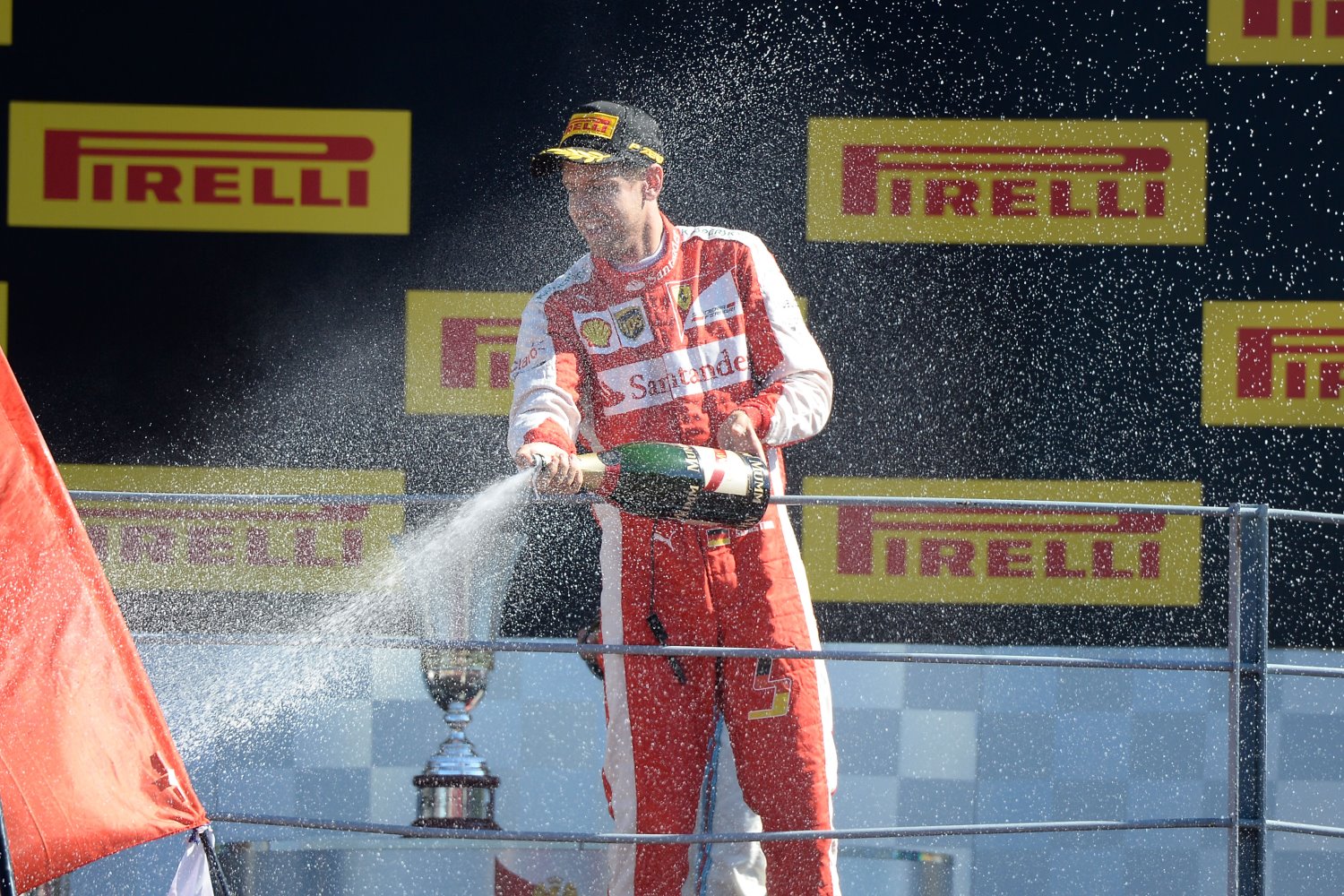 Vettel celebrates his 2nd place