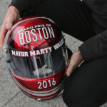 Boston GP helmet waiting for the Mayor