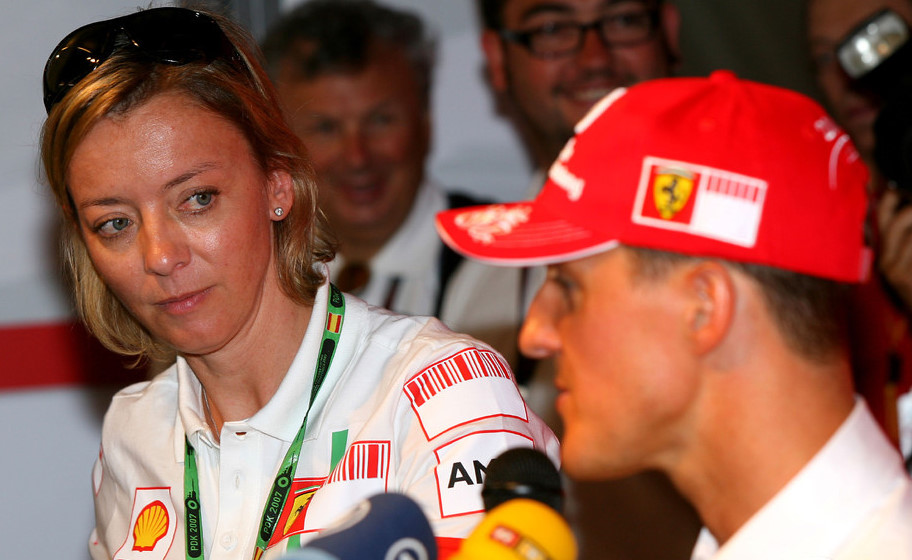 Sabine Kehm (L) over 10 years ago with Michael Schumacher