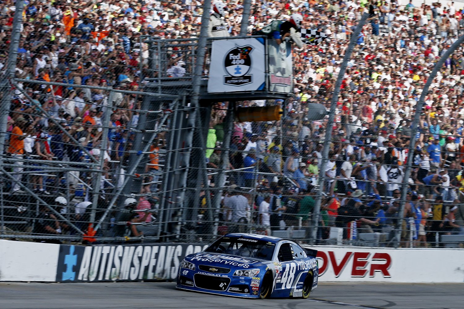 Jimmie Johnson takes the win at Dover Speedway last spring