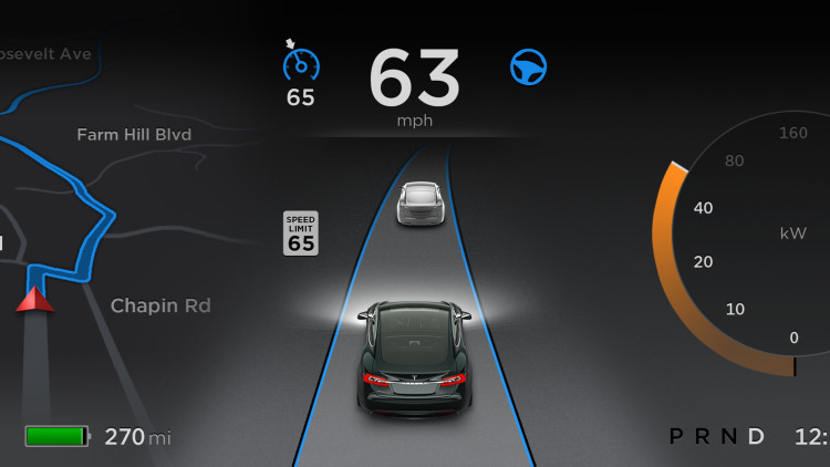 Tesla Autopilot dashboard