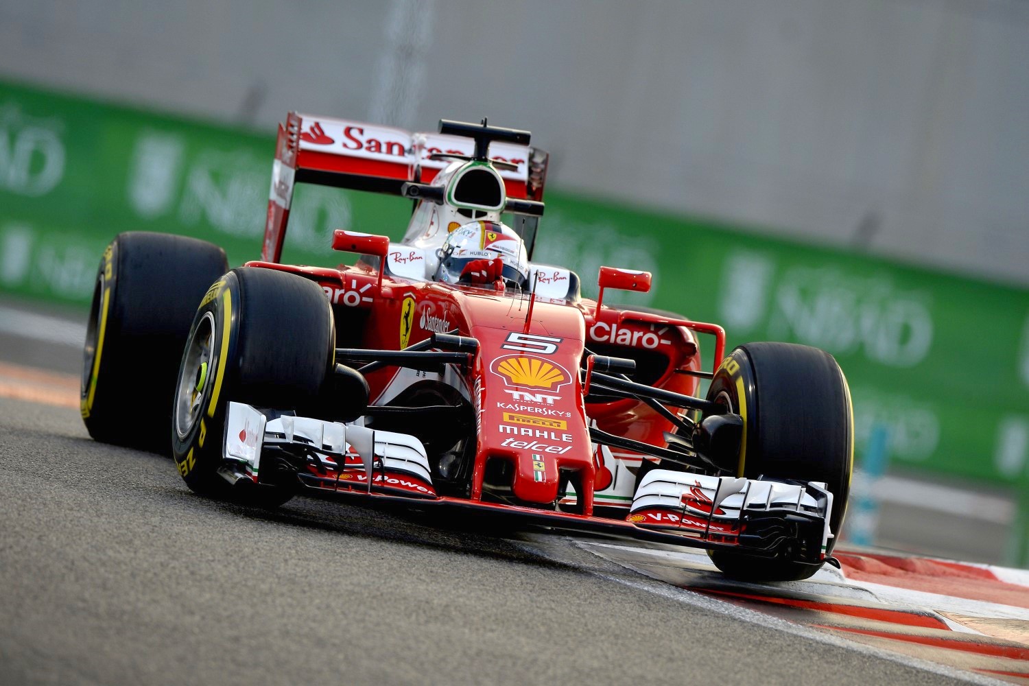 Vettel in the hapless Ferrari