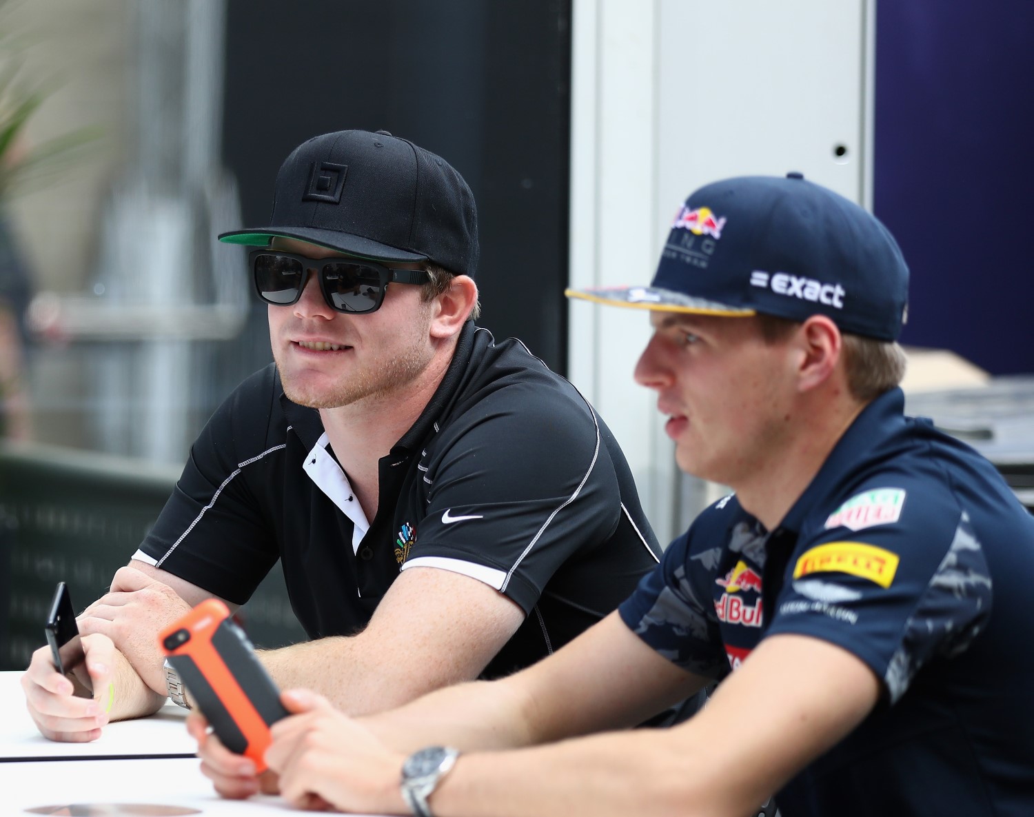 Daly talking to Max Verstappen in Austin Friday