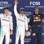 From left, Rosberg, Hamilton and Ricciardo