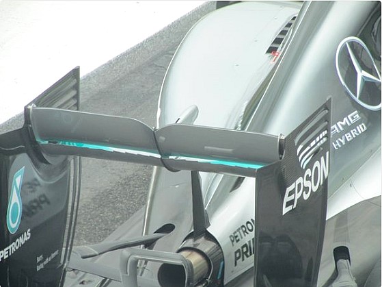 Mercedes have aded teeth to their rear wing. Is that to create turbulance for cars trying to pass?