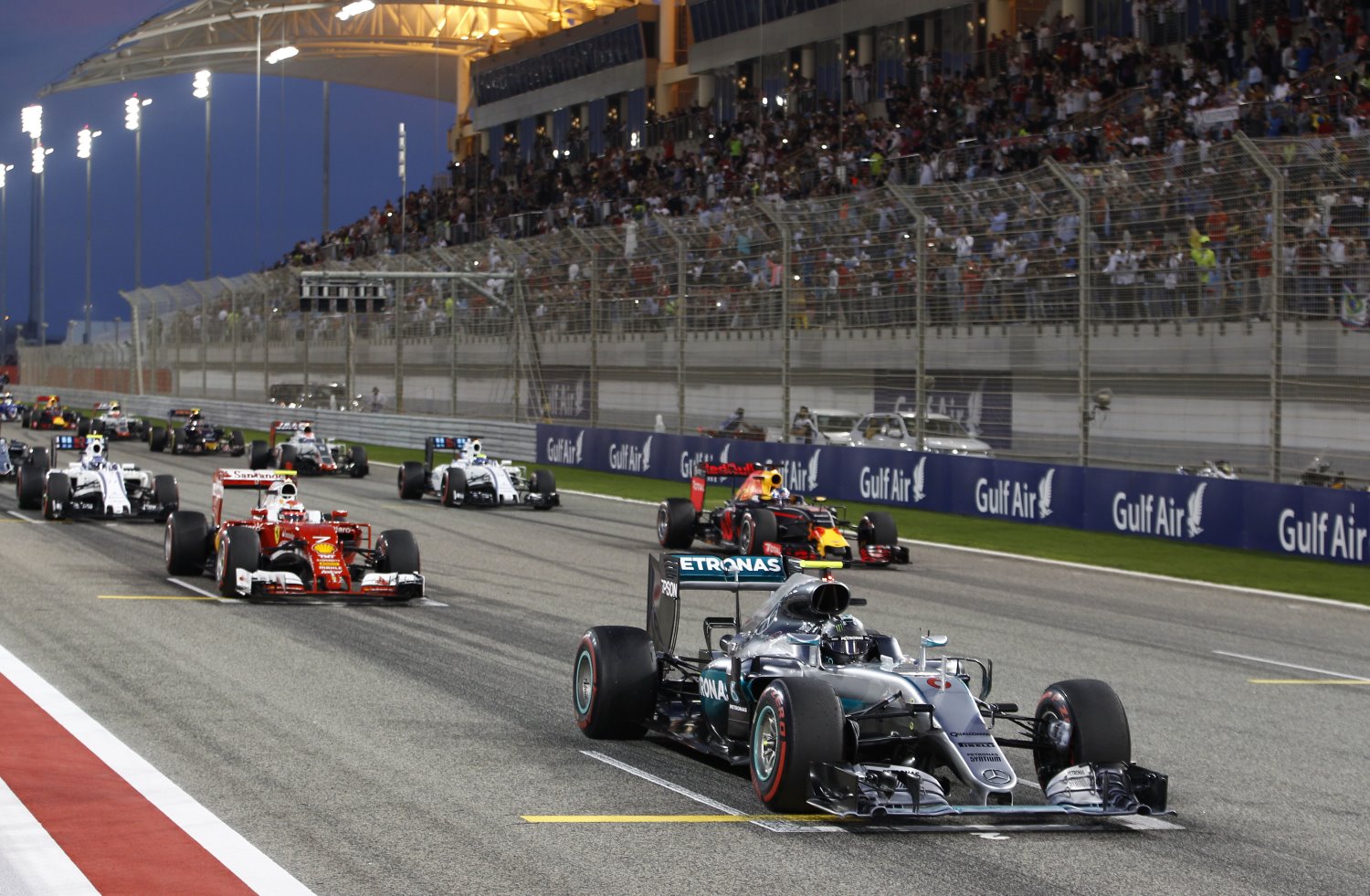 Cars are ready for start in Bahrain