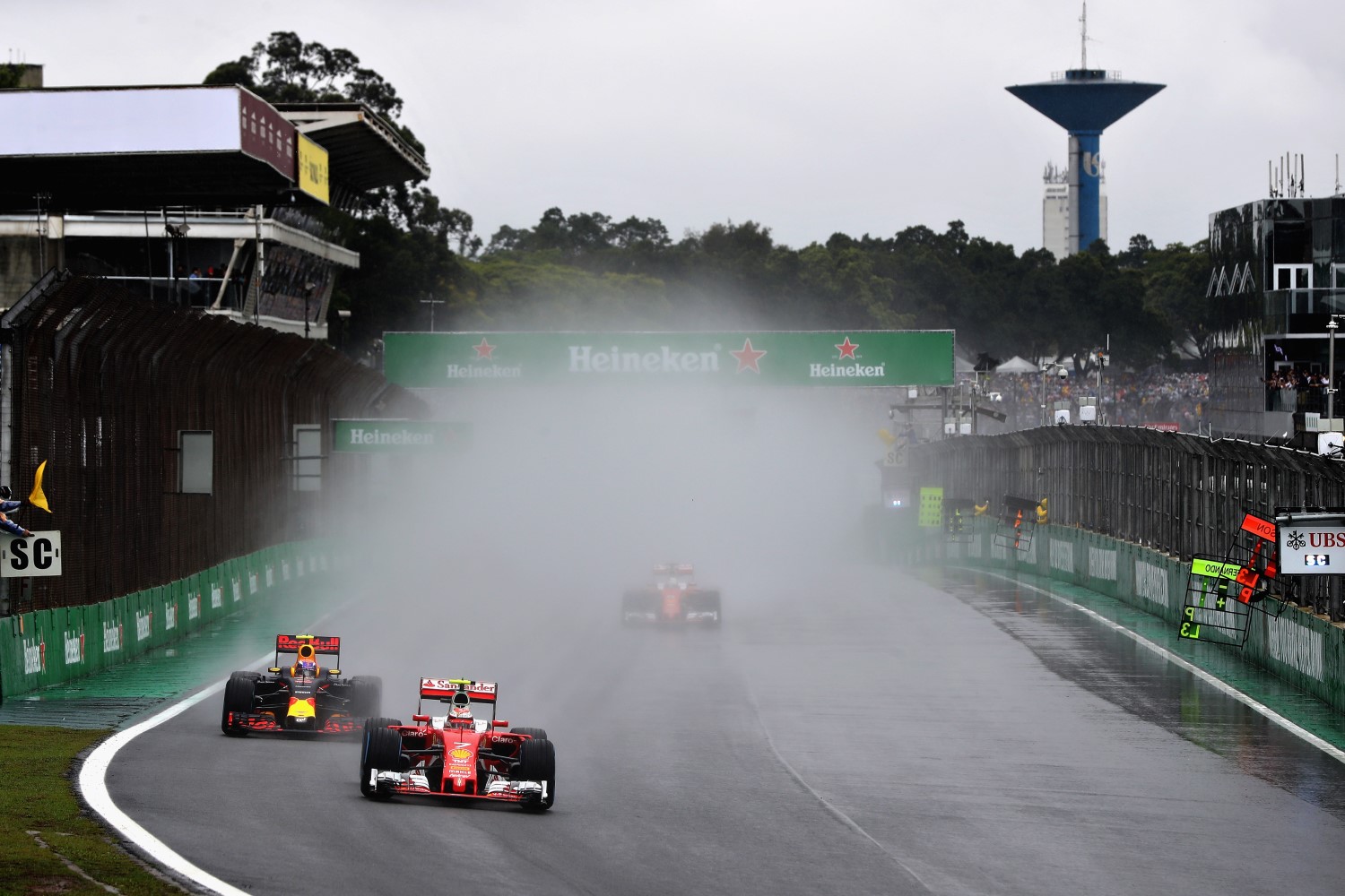 Verstappen had new rain tires at the end of the race while everyone had theirs on since the beginning and they were very worn. So of course Verstappen was much faster than everyone else.  The F1 media is fawning all over Verstappen as if he is the second coming of Senna, which of course he is not.