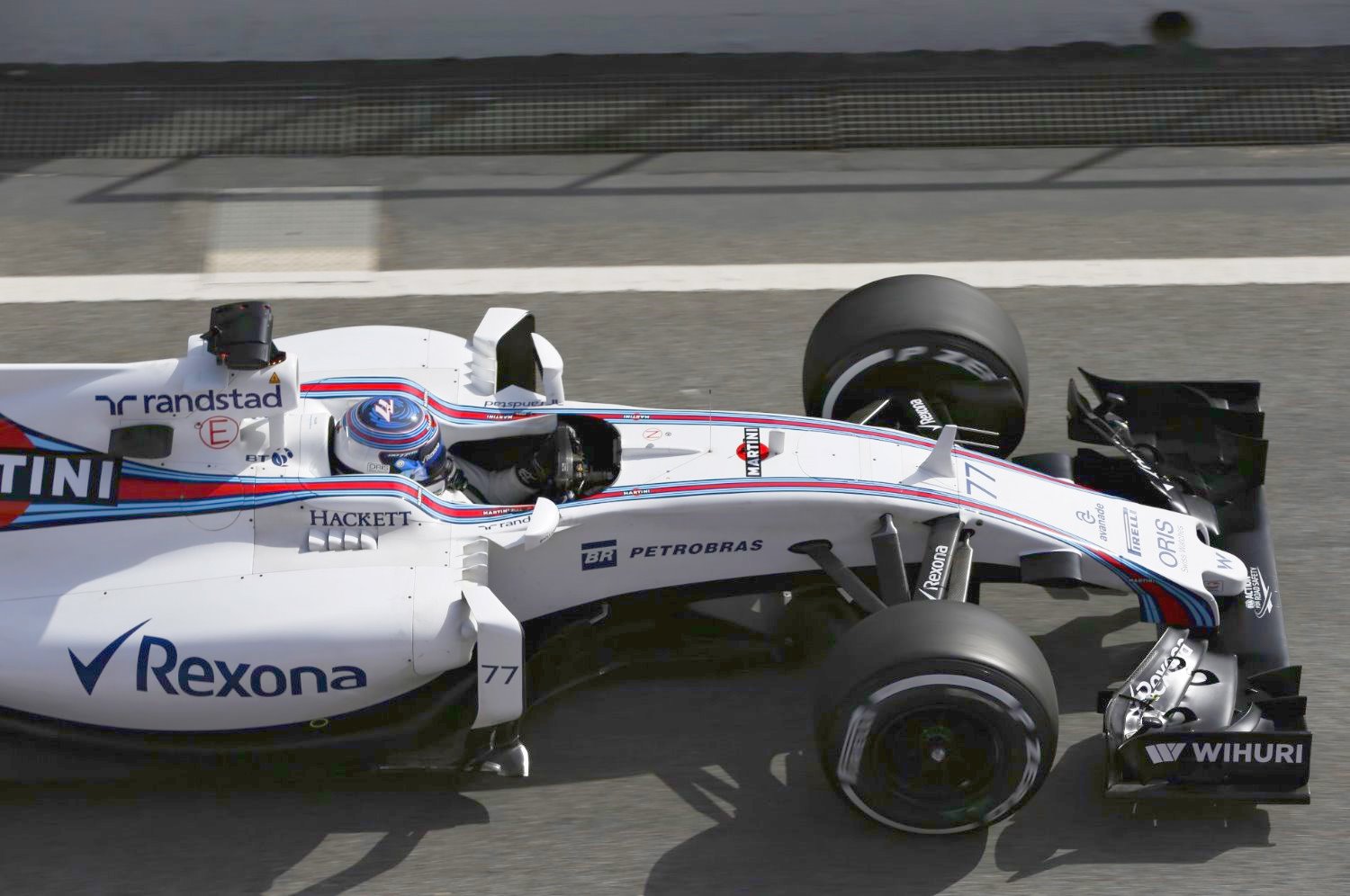 Bottas in the new Williams - the new car appears to losing ground to Mercedes and Ferrari