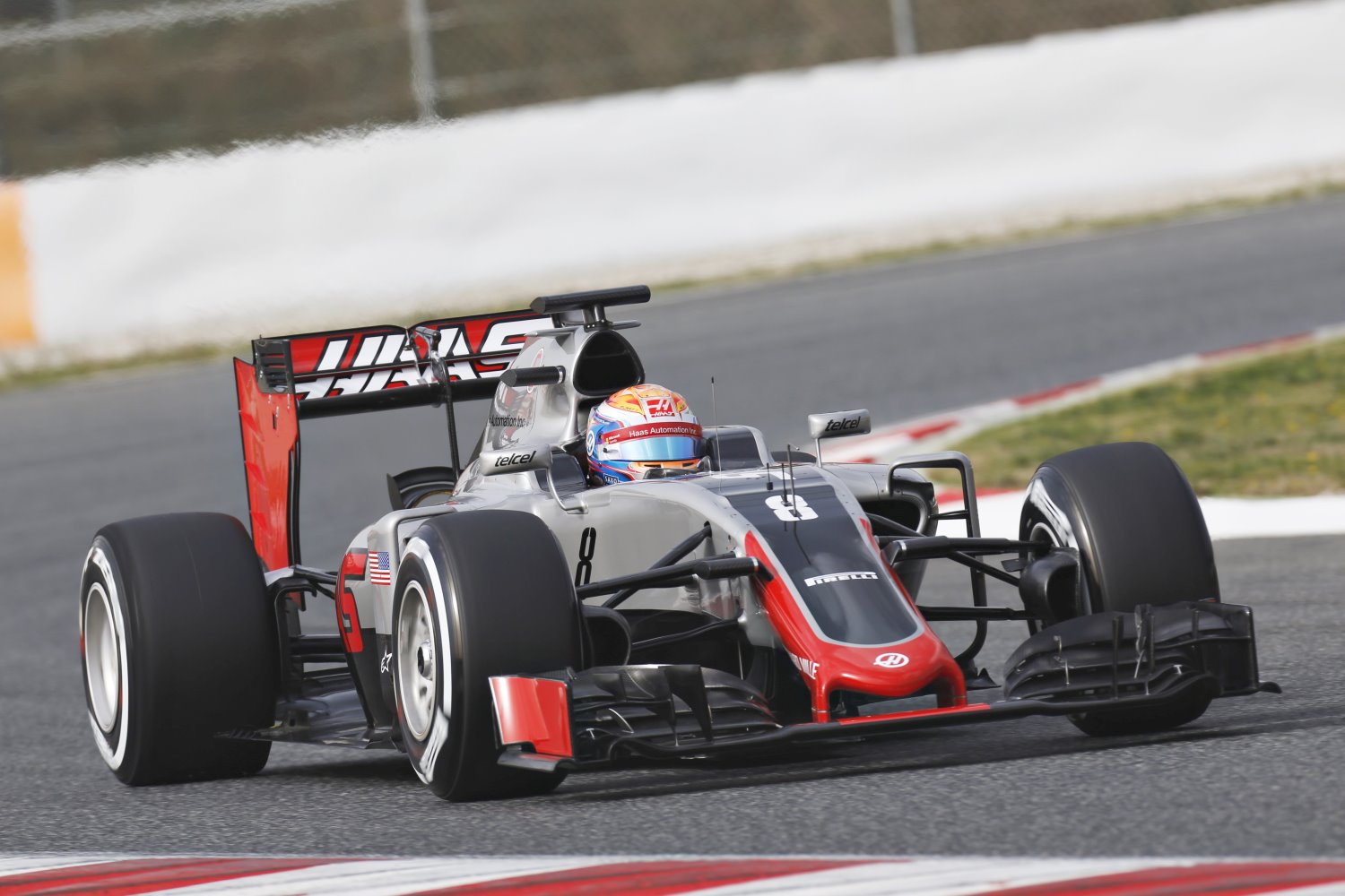 Romain Grosjean in the Haas-Ferrari