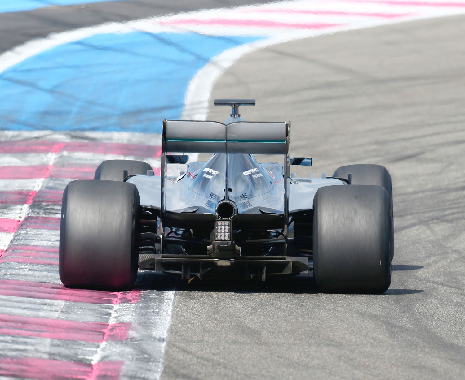 The new wider tires being testing yesterday by Mercedes