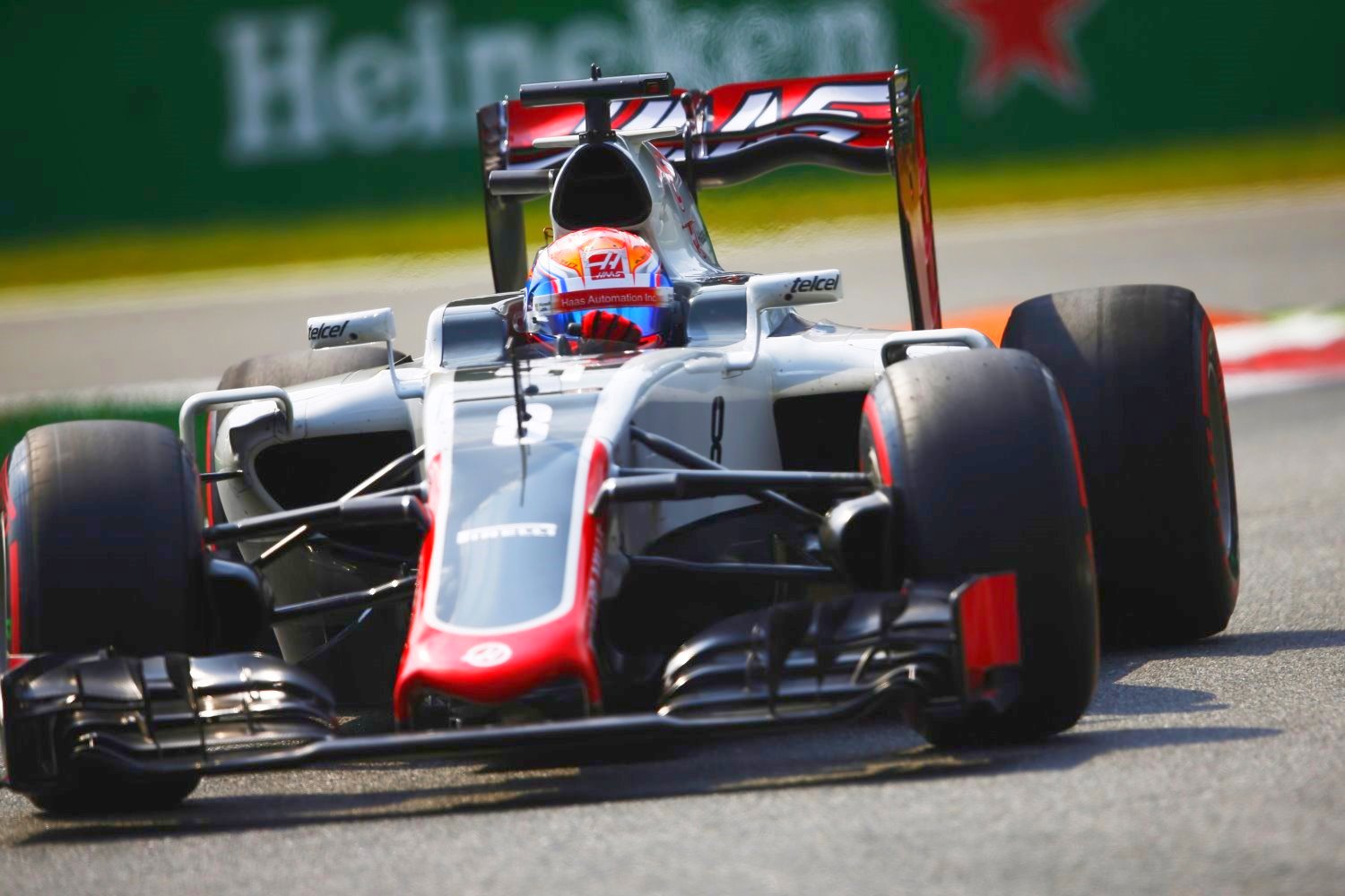Grosjean in the Haas at Monza