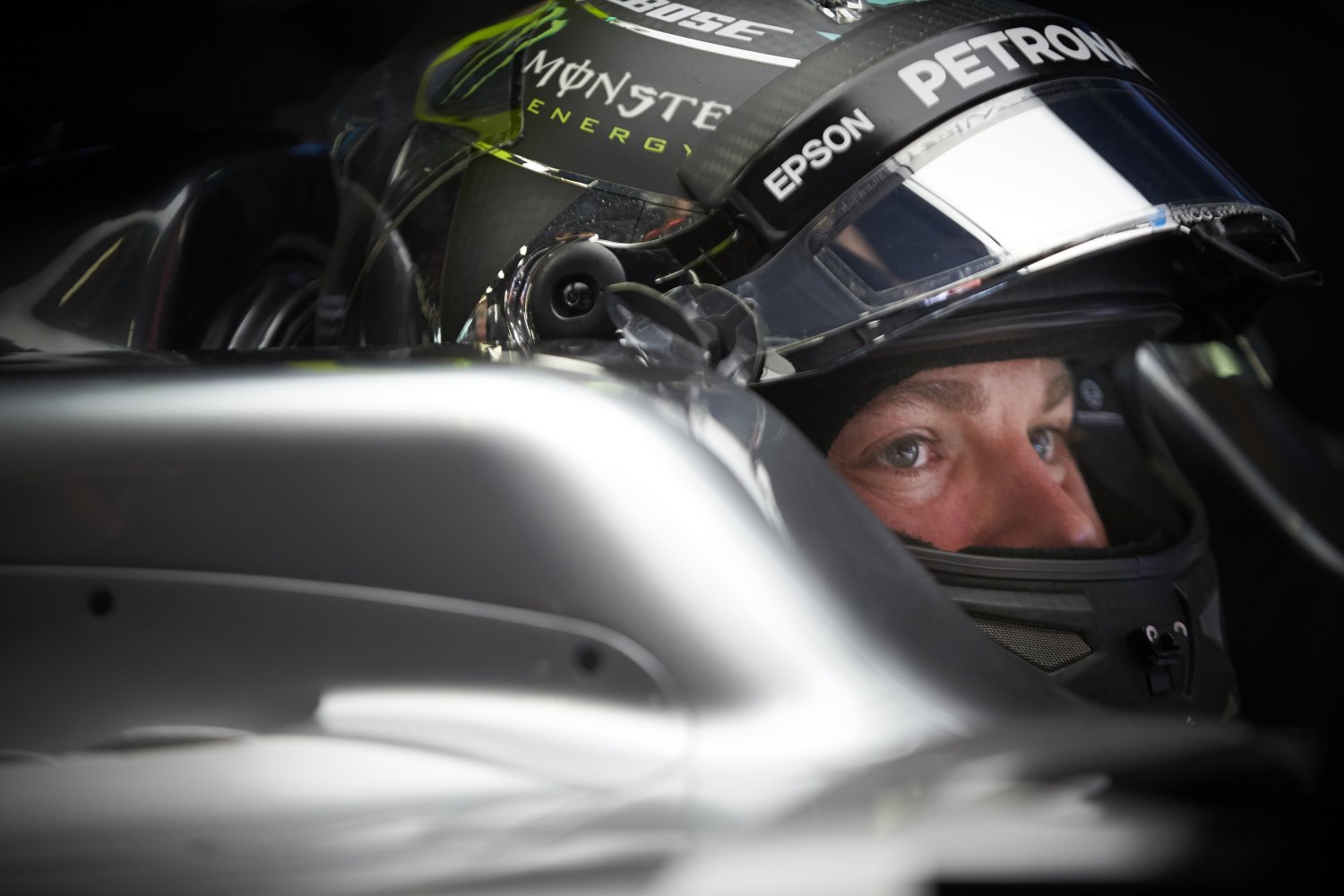 Rosberg waits as team works on car