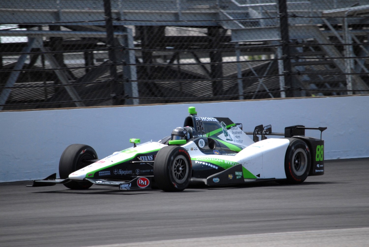 Clauson in Coyne's car at Indy