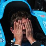 Munoz in tears after losing to Alexander Rossi in 2016 Indy 500