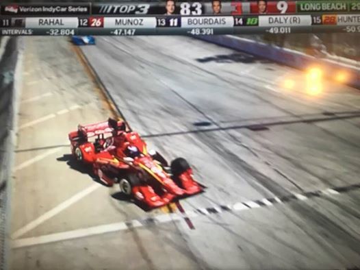 Dixon cheating by crossing over line with all 4 wheels