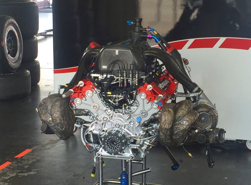 Current Honda IndyCar engine. If IndyCar would come out with a screaming engine like F1 used to be, fans will flock back to the sport. But electric cars are the future, so IndyCar is beholden to the manufacturers