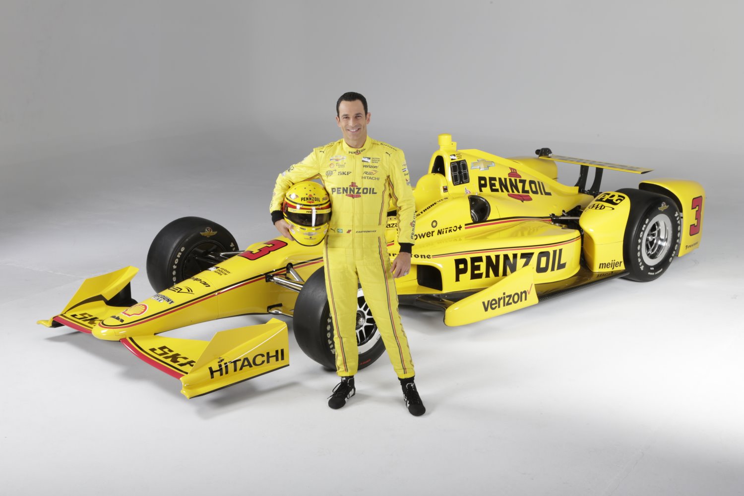 Castroneves and his Pennzoil car
