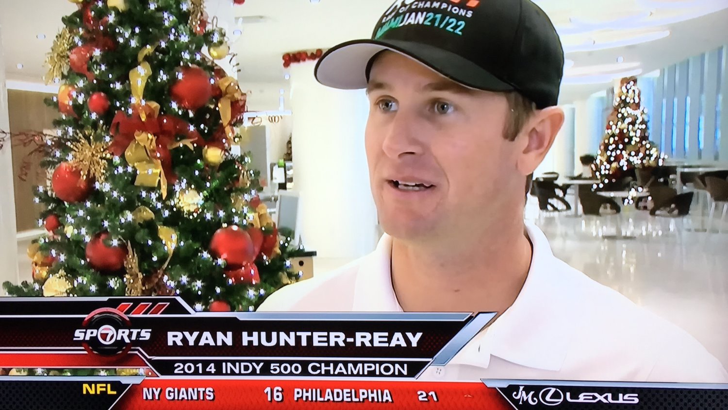 Ryan Hunter-Reay on local TV in Fort Lauderdale