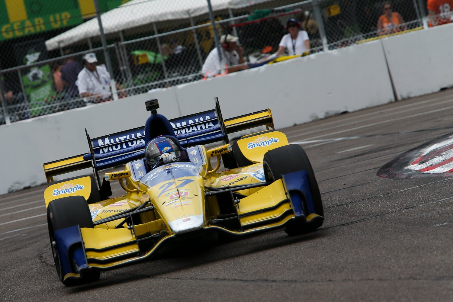 Marco Andretti was moving through the field until he spun