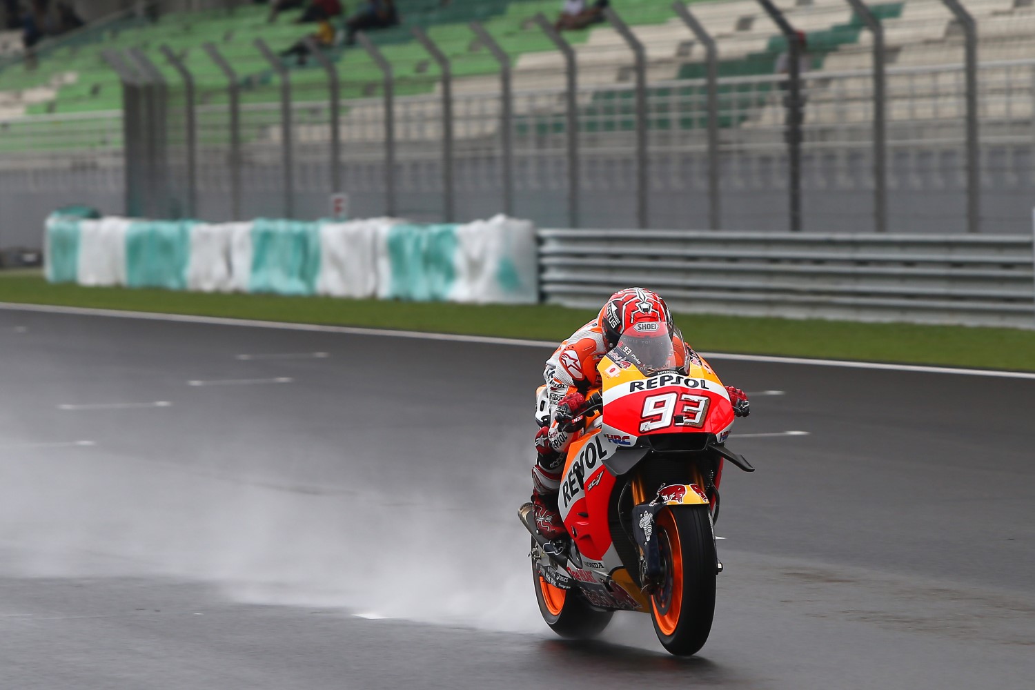 Marquez in the wet qualifying session