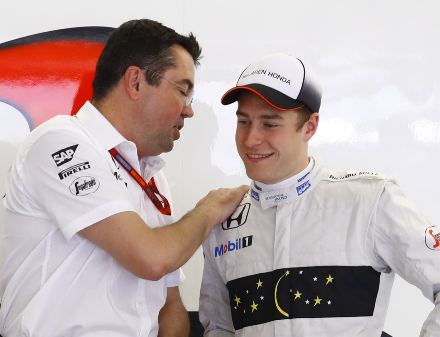 Eric Boullier and his reserve driver Vandoorne