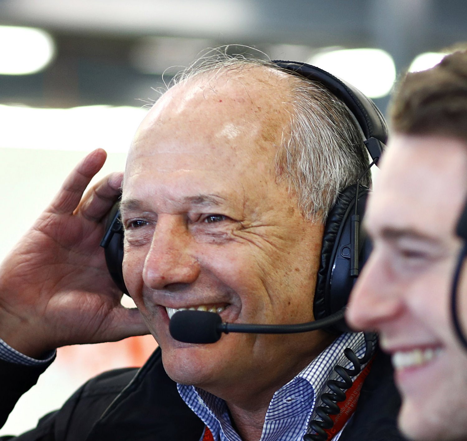 Ron Dennis gets a good laugh over the FIA's demands he share the Honda engine
