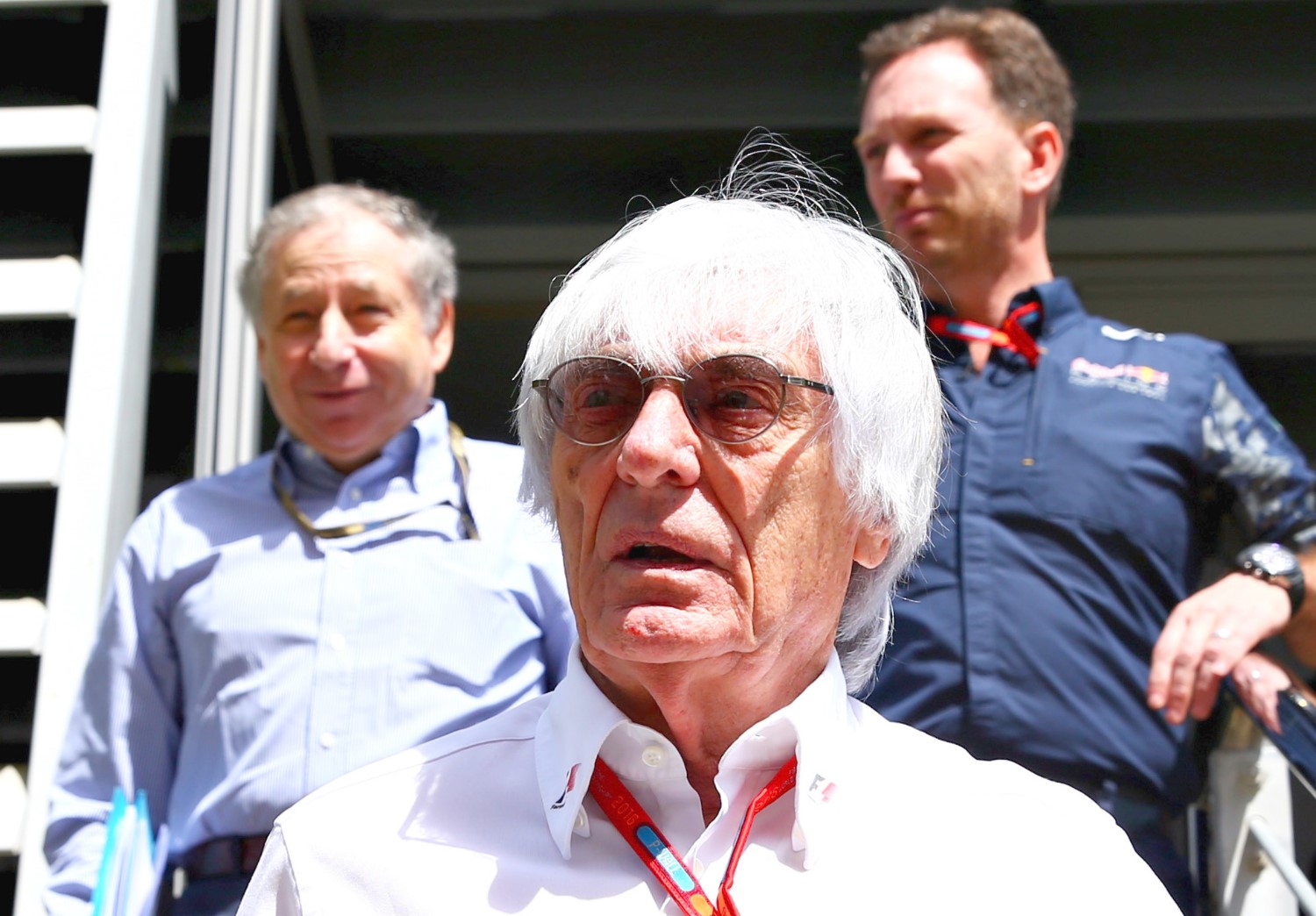 Ecclestone with Jean Todt and Christian Horner