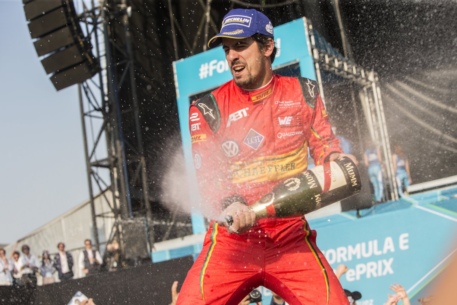DiGrassi celebrates before being stripped of his win