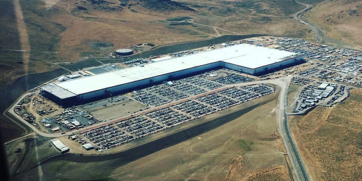 The Tesla Gigafactory is partially complete but already producing batteries