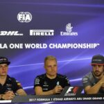 From left, Verstappen, Bottas and Alonso