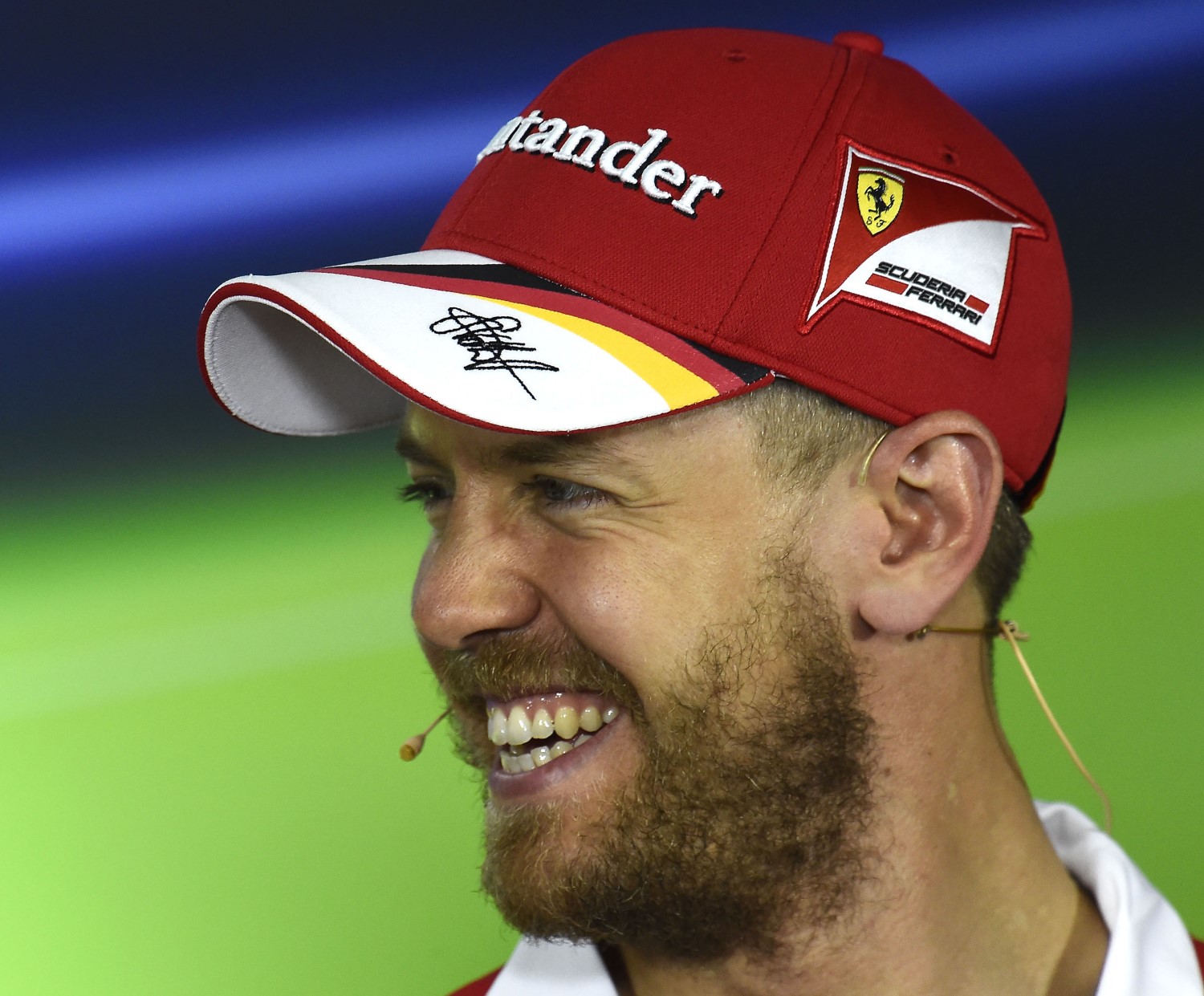 Vettel reacts when he hears the news of the banned suspensions
