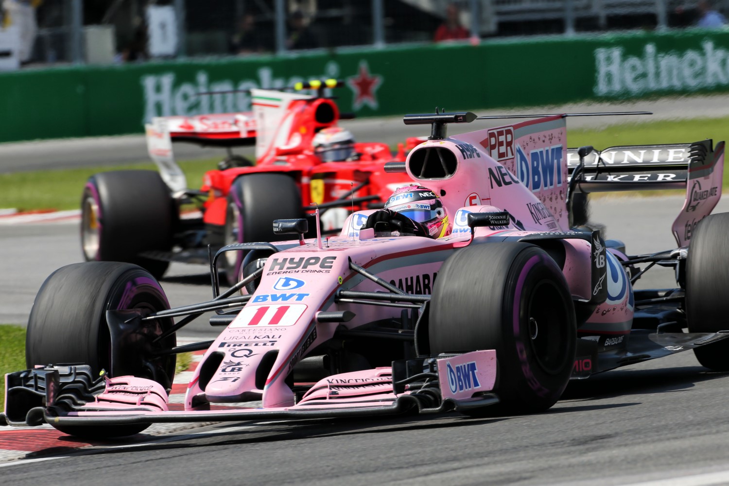 Ocon is dying to stand on the podium with his pretty pink uniform
