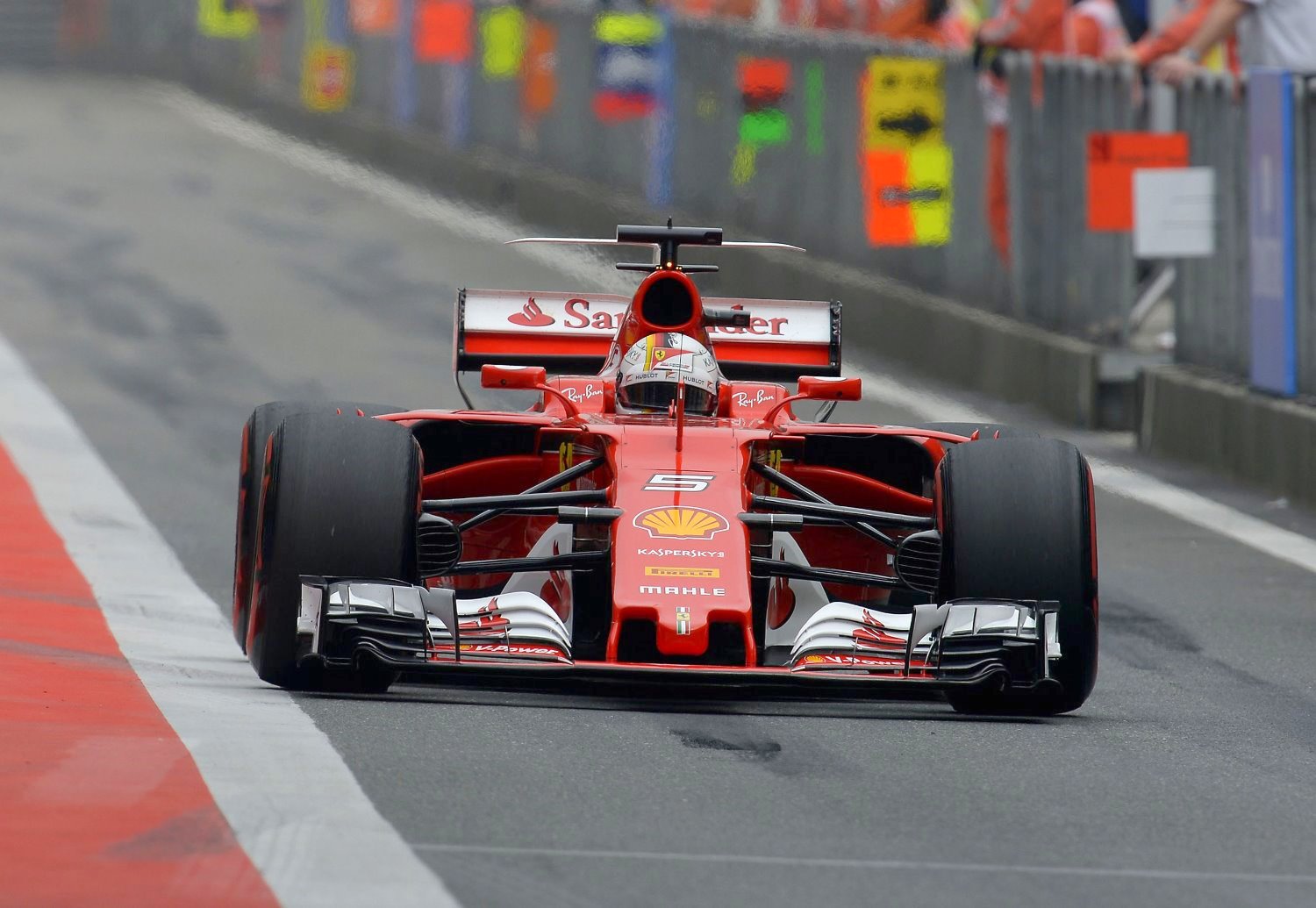 Vettel wasn't quite fast enough but it's a great battle between Mercedes and Ferrari
