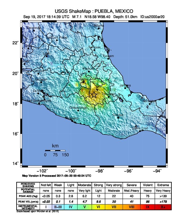 The earthquake was not centered far from Mexico City