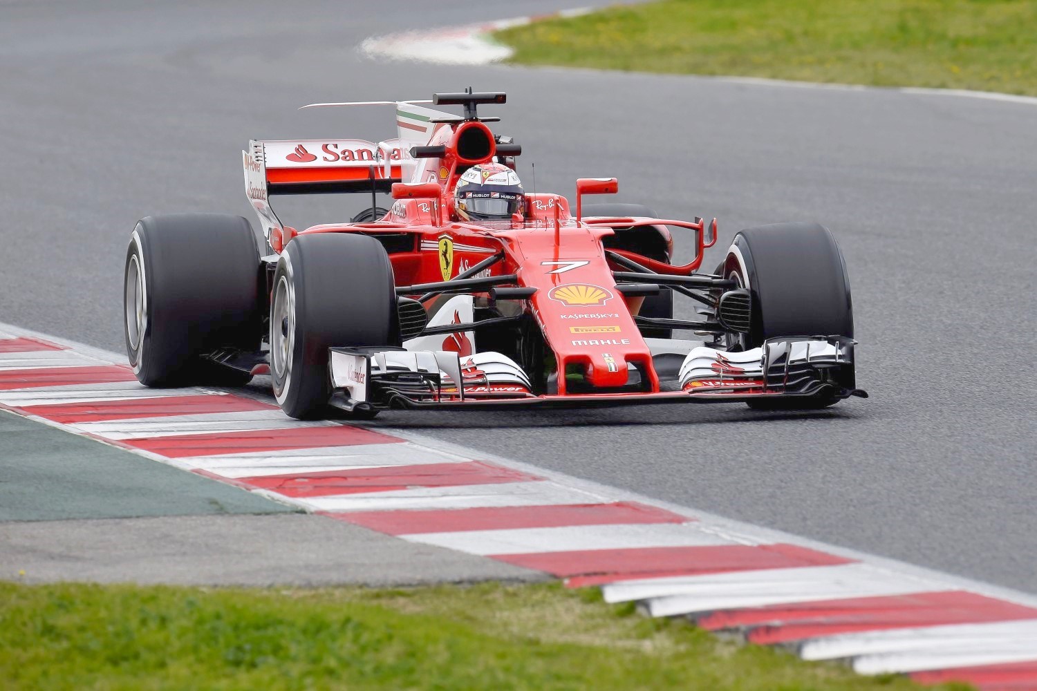 Kimi Raikkonen's Ferrari appears quick at Barcelona 