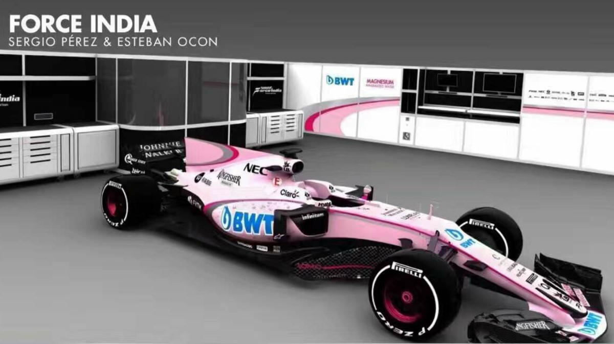 Force India's pink cars