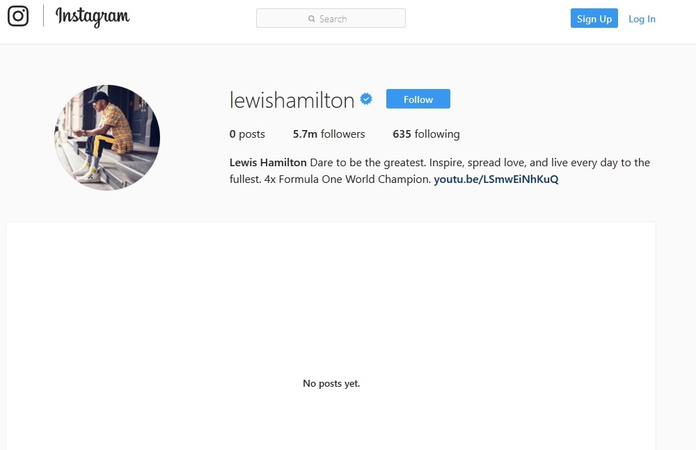 Hamilton's purged Instagram